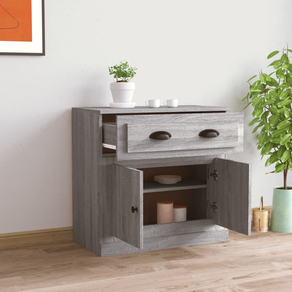 vidaXL Sideboard Grey Sonoma 70x35.5x67.5 cm Engineered Wood