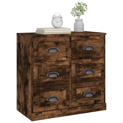 vidaXL Sideboard Smoked Oak 70x35,5x67,5 cm Engineered Wood