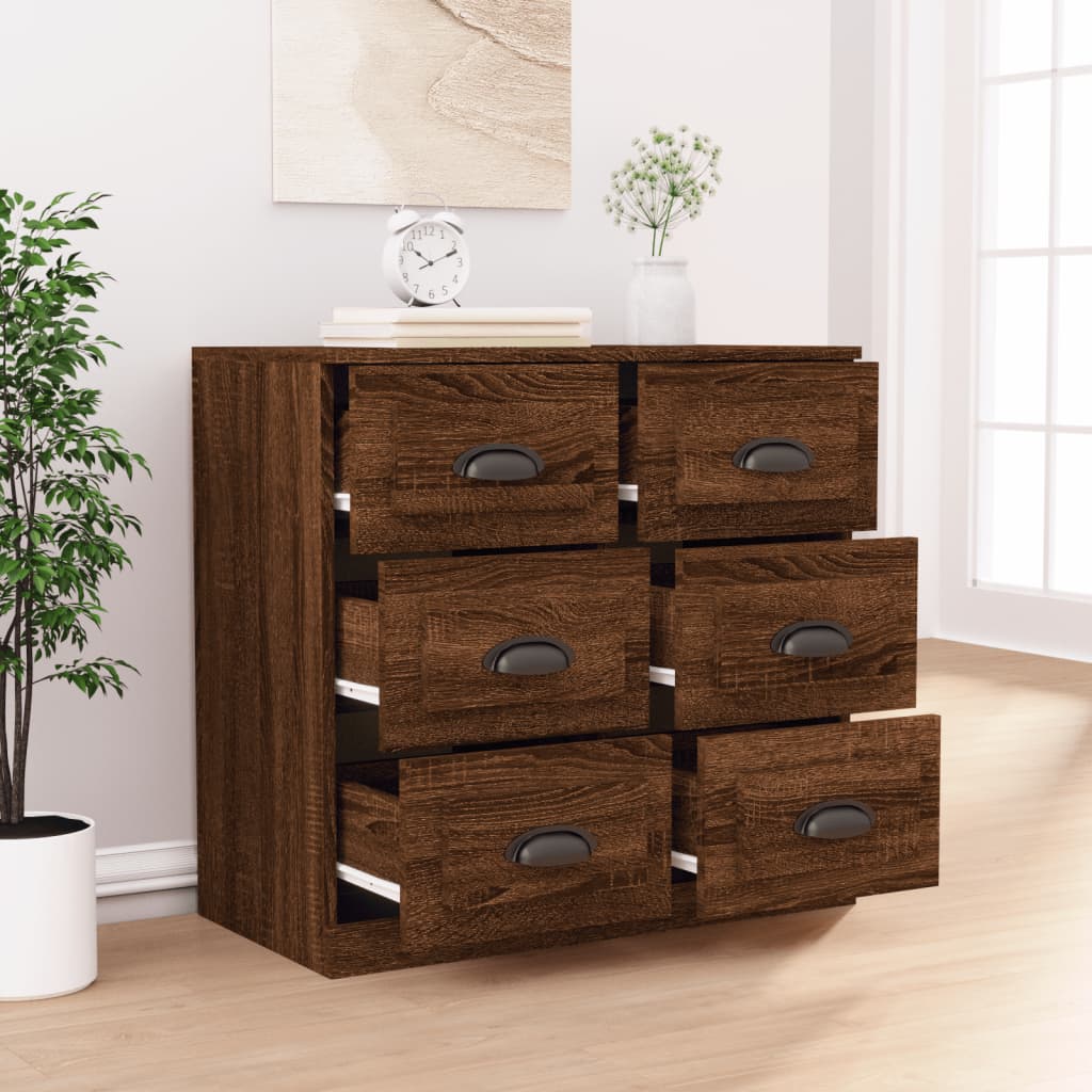 vidaXL Sideboard Brown Oak 70x35.5x67.5 cm Engineered Wood