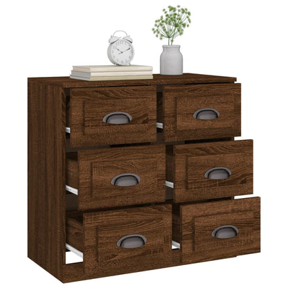 vidaXL Sideboard Brown Oak 70x35.5x67.5 cm Engineered Wood
