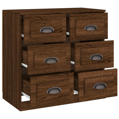 vidaXL Sideboard Brown Oak 70x35.5x67.5 cm Engineered Wood