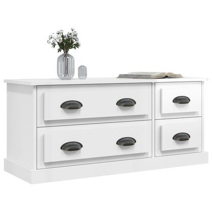 vidaXL TV Cabinet High Gloss White 100x35,5x45 cm Engineered Wood