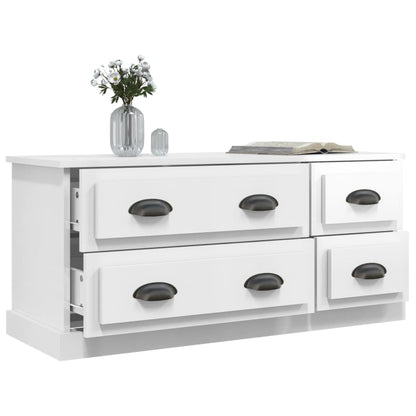 vidaXL TV Cabinet High Gloss White 100x35.5x45 cm Engineered Wood