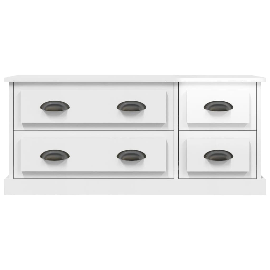 vidaXL TV Cabinet High Gloss White 100x35.5x45 cm Engineered Wood
