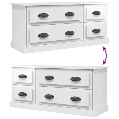 vidaXL TV Cabinet High Gloss White 100x35.5x45 cm Engineered Wood
