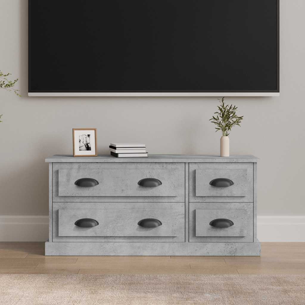 vidaXL TV Cabinet Concrete Grey 100x35,5x45 cm Engineered Wood
