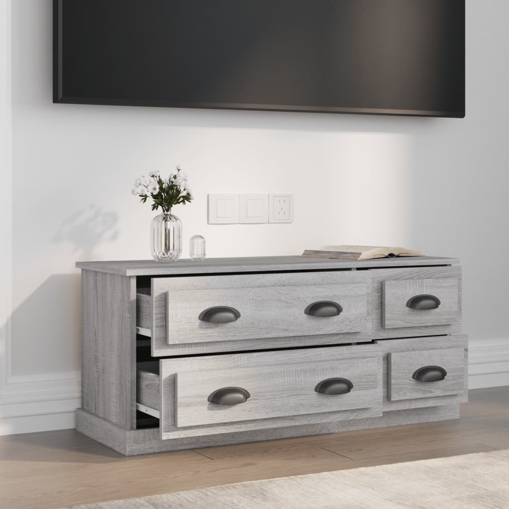 vidaXL TV Cabinet Grey Sonoma 100x35,5x45 cm Engineered Wood