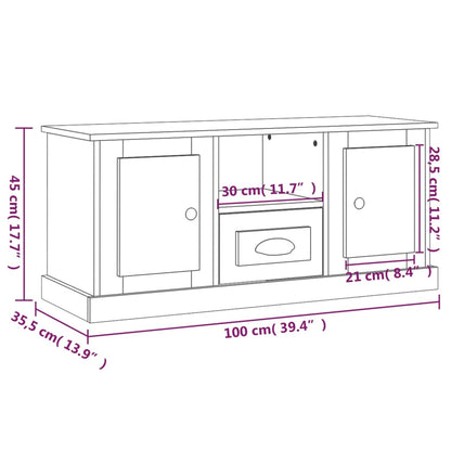 vidaXL TV Cabinet Concrete Grey 100x35.5x45 cm Engineered Wood