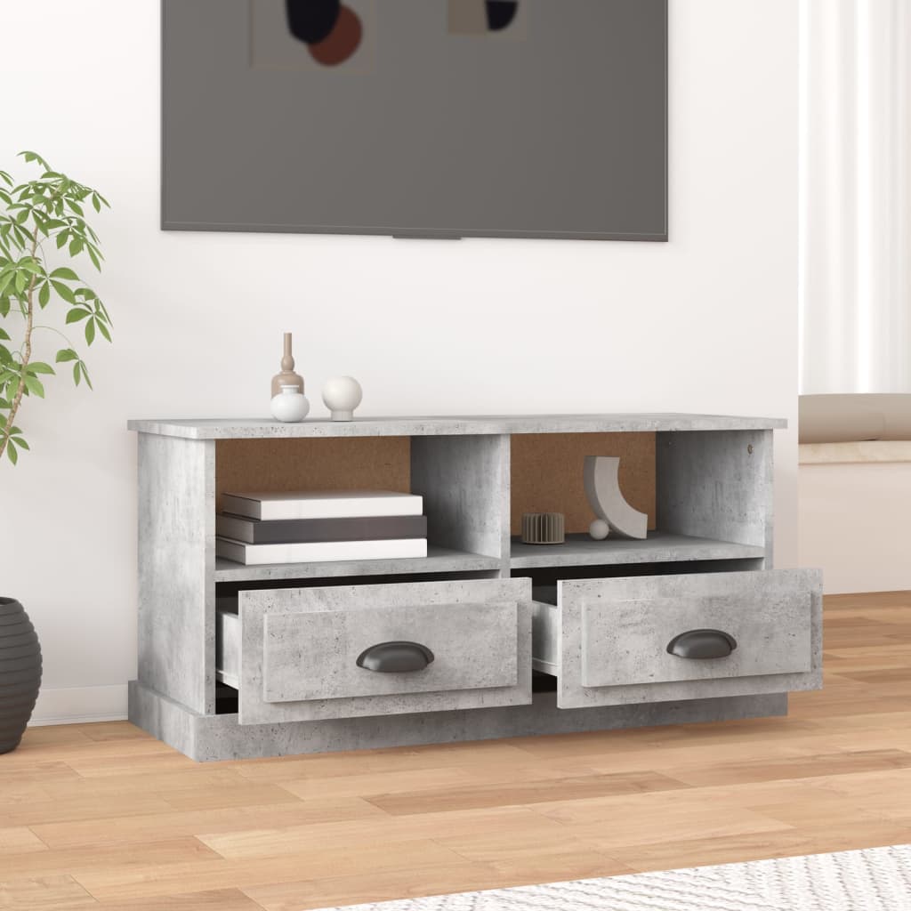 vidaXL TV Cabinet Concrete Grey 93x35,5x45 cm Engineered Wood