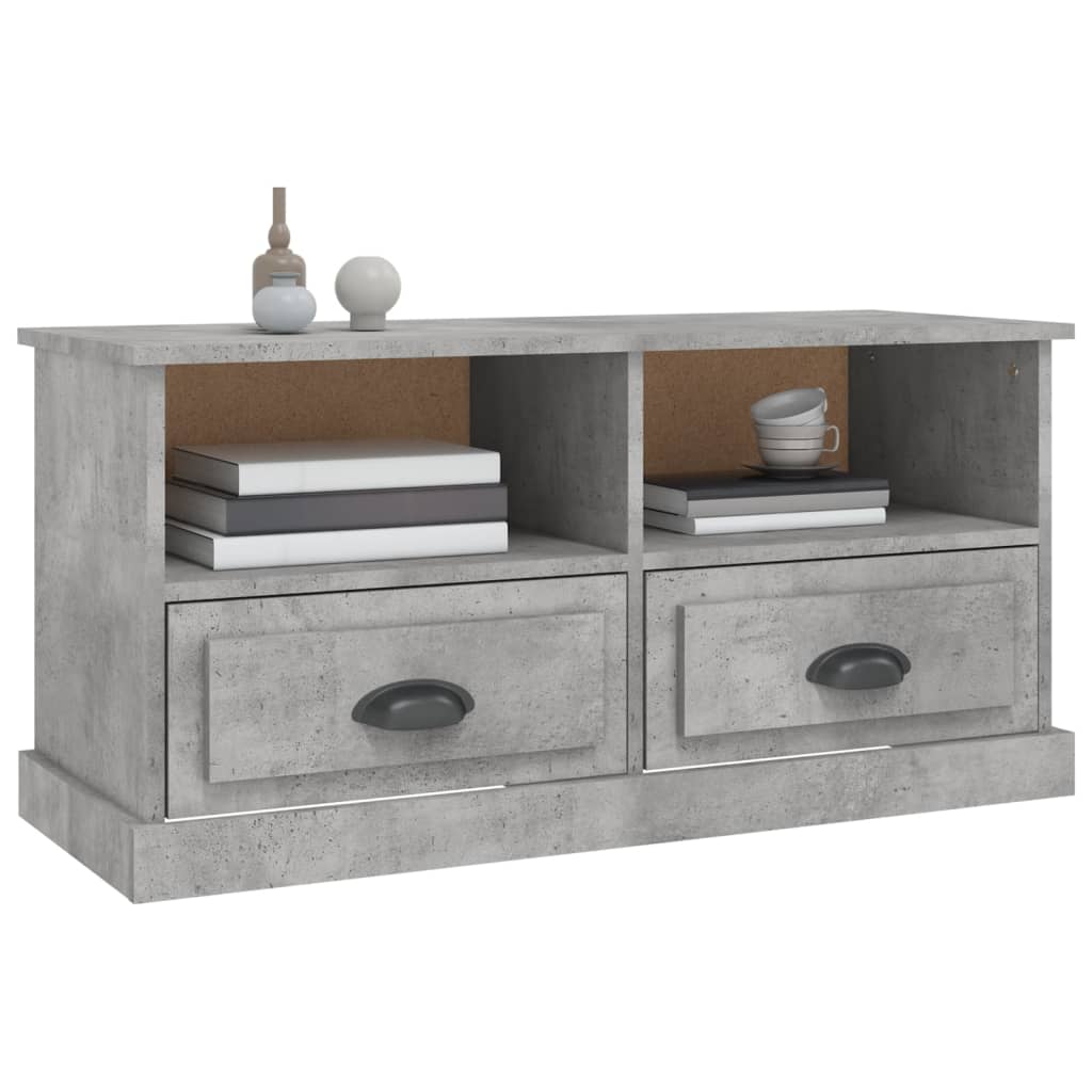 vidaXL TV Cabinet Concrete Grey 93x35,5x45 cm Engineered Wood