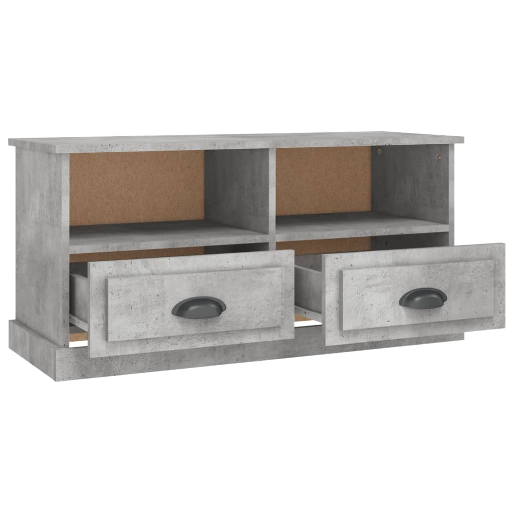 vidaXL TV Cabinet Concrete Grey 93x35.5x45 cm Engineered Wood