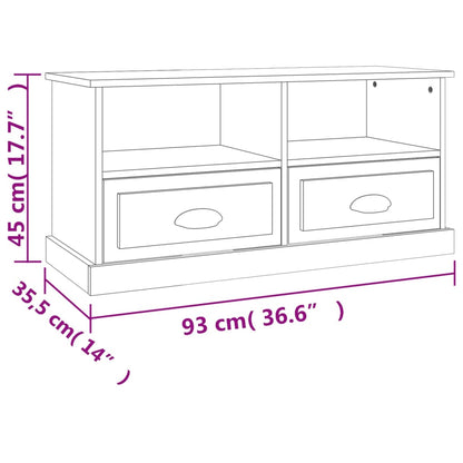 vidaXL TV Cabinet Grey Sonoma 93x35.5x45 cm Engineered Wood