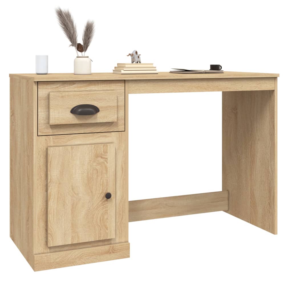 vidaXL Desk with Drawer Sonoma Oak 115x50x75 cm Engineered Wood