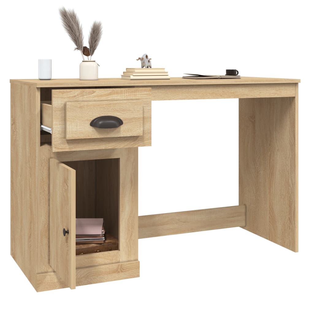 vidaXL Desk with Drawer Sonoma Oak 115x50x75 cm Engineered Wood