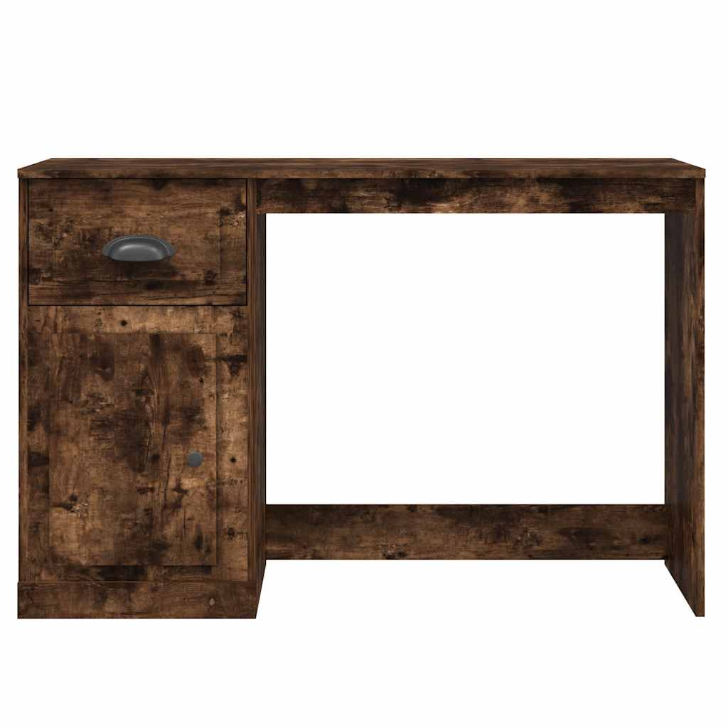 vidaXL Desk with Drawer Smoked Oak 115x50x75 cm Engineered Wood