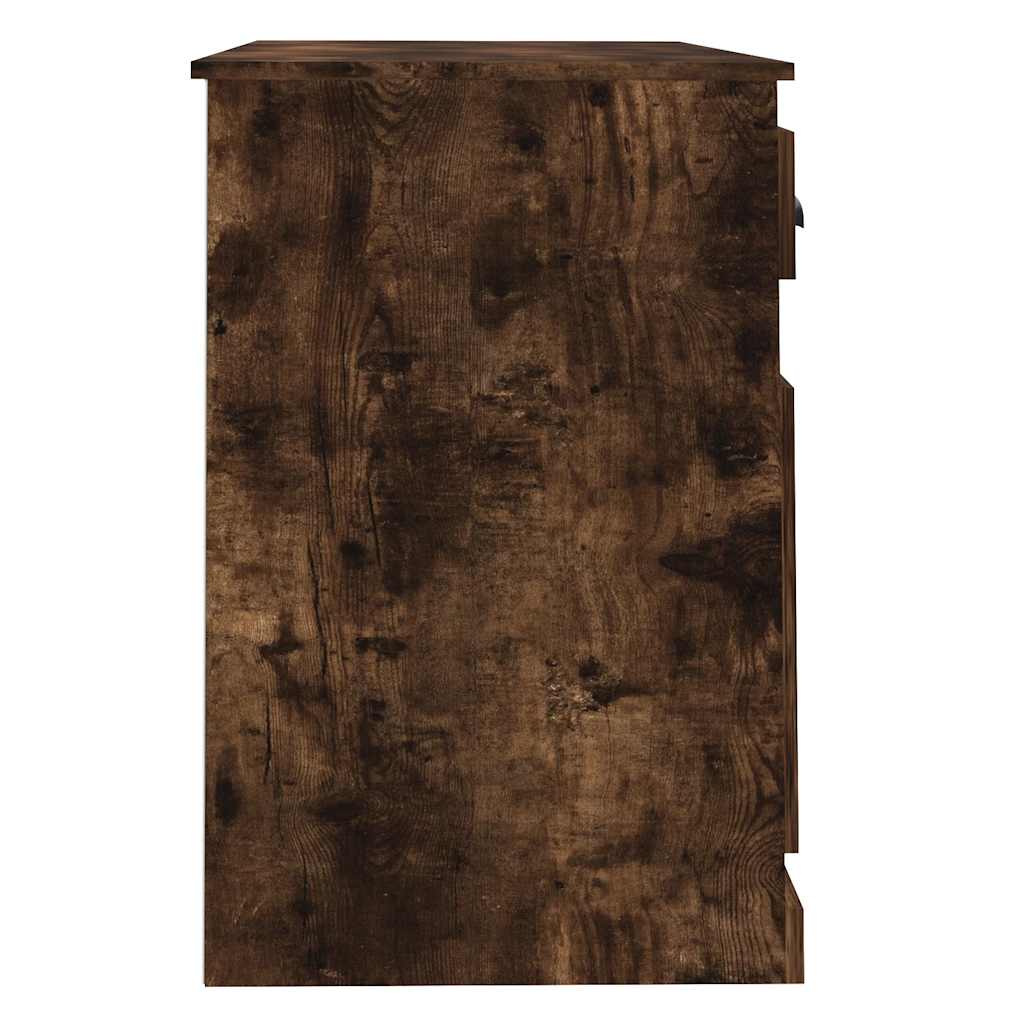 vidaXL Desk with Drawer Smoked Oak 115x50x75 cm Engineered Wood