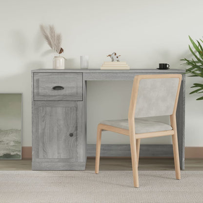 vidaXL Desk with Drawer Grey Sonoma 115x50x75 cm Engineered Wood