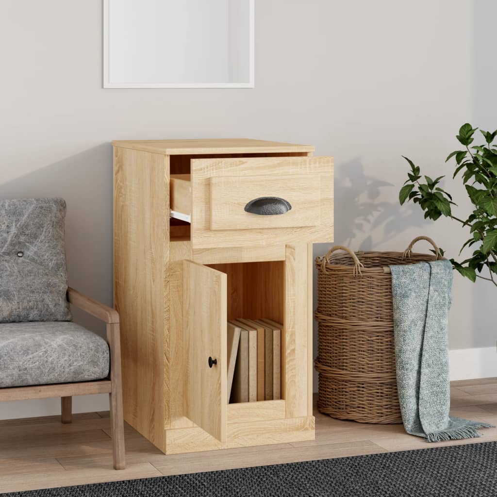 vidaXL Side Cabinet with Drawer Sonoma Oak 40x50x75 cm Engineered Wood