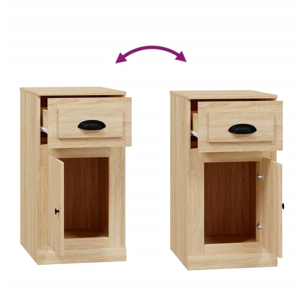 vidaXL Side Cabinet with Drawer Sonoma Oak 40x50x75 cm Engineered Wood