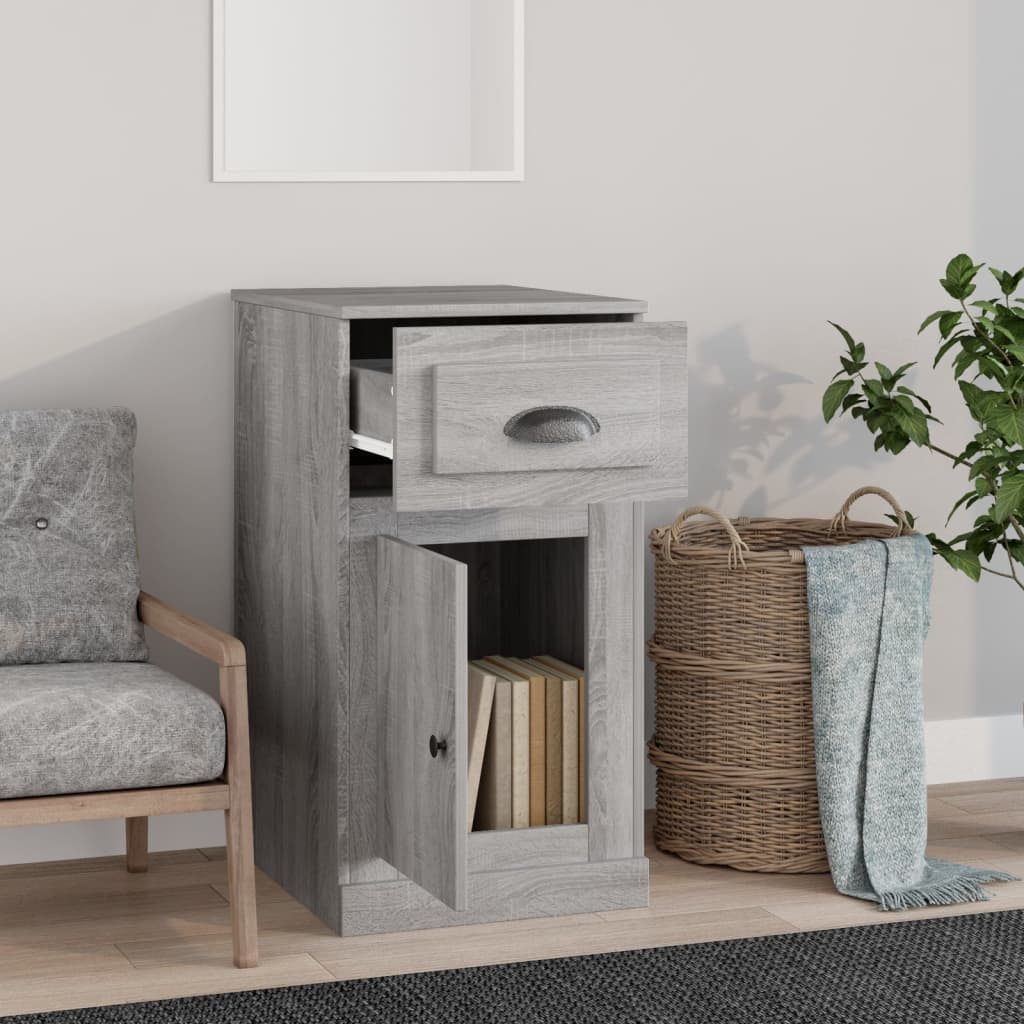 vidaXL Side Cabinet with Drawer Concrete Grey 40x50x75 cm