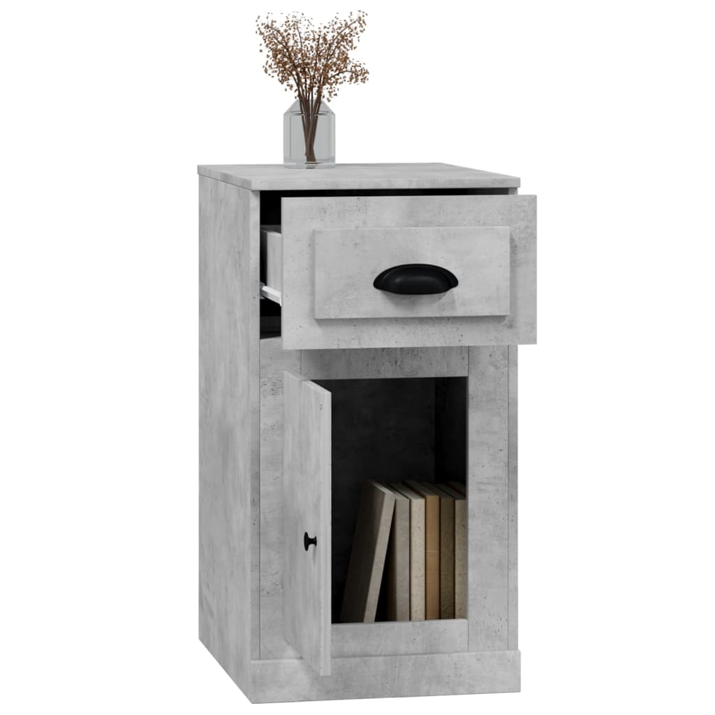 vidaXL Side Cabinet with Drawer Concrete Grey 40x50x75 cm
