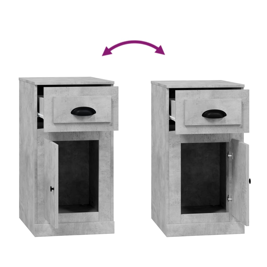 vidaXL Side Cabinet with Drawer Concrete Grey 40x50x75 cm