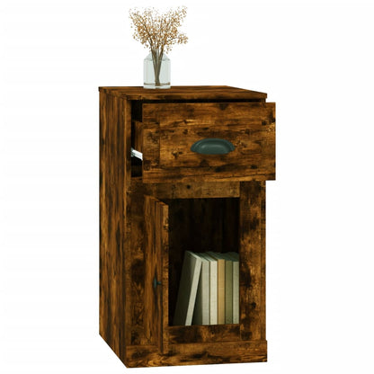 vidaXL Side Cabinet with Drawer Smoked Oak 40x50x75 cm Engineered Wood