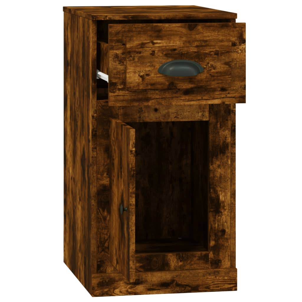 vidaXL Side Cabinet with Drawer Smoked Oak 40x50x75 cm Engineered Wood