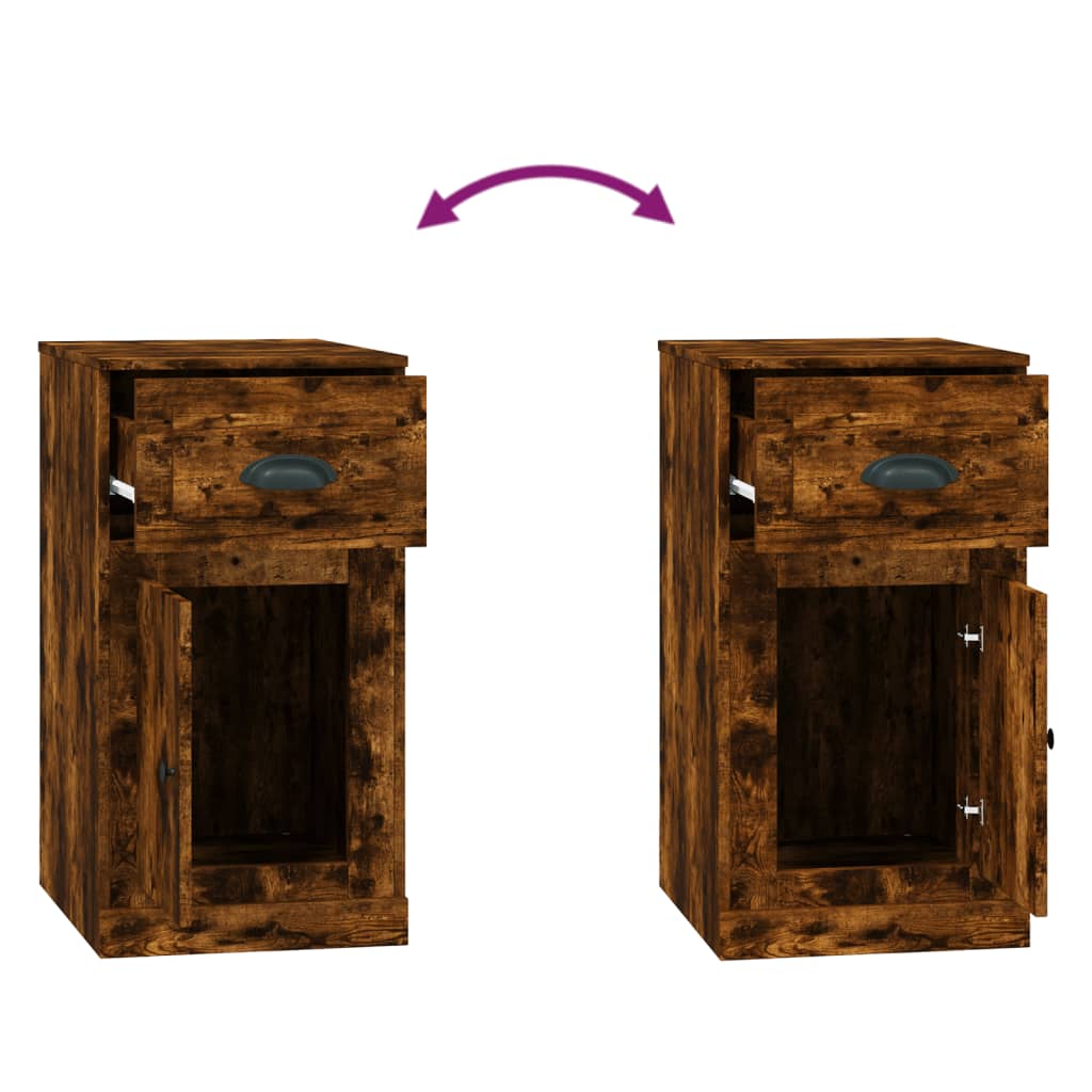 vidaXL Side Cabinet with Drawer Smoked Oak 40x50x75 cm Engineered Wood