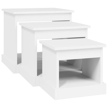 vidaXL Coffee Tables 3 pcs White Engineered Wood