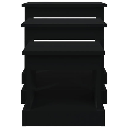 vidaXL Coffee Tables 3 pcs Black Engineered Wood
