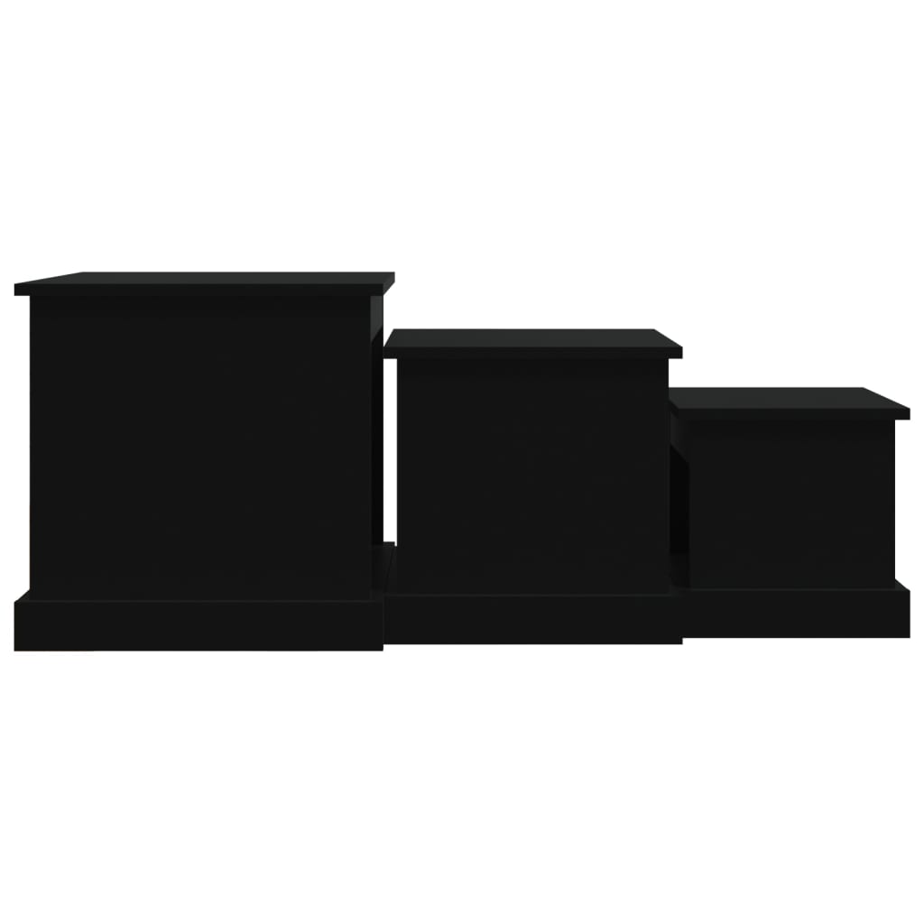 vidaXL Coffee Tables 3 pcs Black Engineered Wood