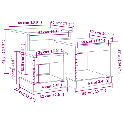 vidaXL Coffee Tables 3 pcs Black Engineered Wood