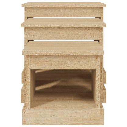 vidaXL Coffee Tables 3 pcs Sonoma Oak Engineered Wood