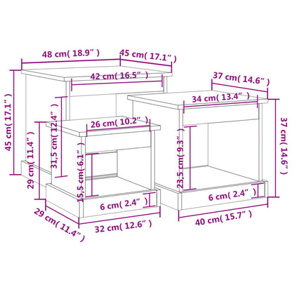 vidaXL Coffee Tables 3 pcs Grey Sonoma Engineered Wood