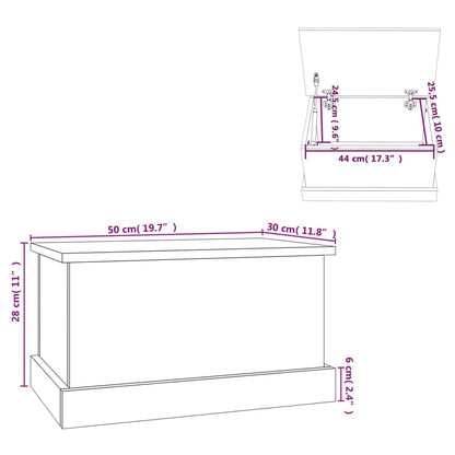 vidaXL Storage Box Smoked Oak 50x30x28 cm Engineered Wood