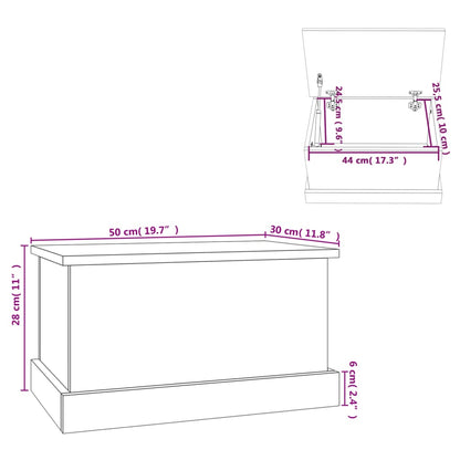 vidaXL Storage Box Grey Sonoma 50x30x28 cm Engineered Wood