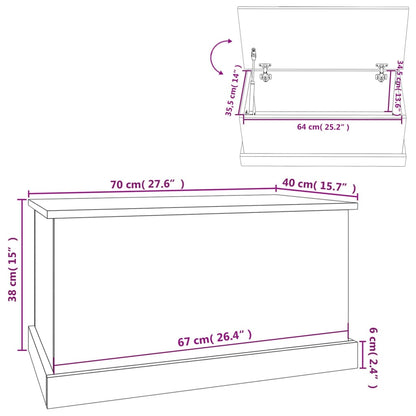 vidaXL Storage Box White 70x40x38 cm Engineered Wood