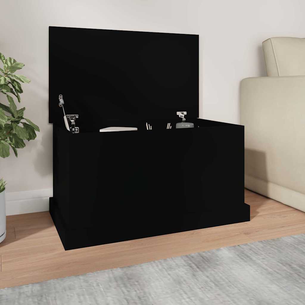 vidaXL Storage Box | Black | Engineered wood | Medium | Storage Box