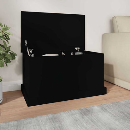 vidaXL Storage Box | Black | Engineered wood | Medium | Storage Box