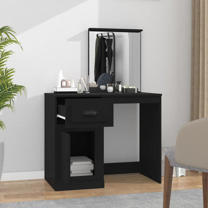 vidaXL Dressing Table | Black | Engineered wood, acrylic | Standard
