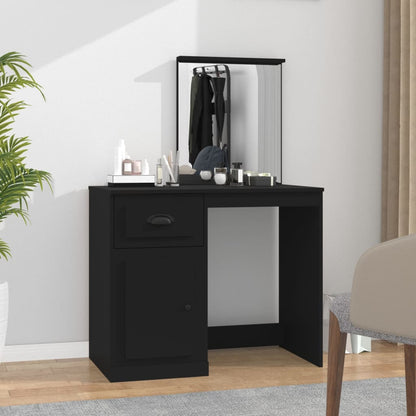 vidaXL Dressing Table | Black | Engineered wood, acrylic | Standard