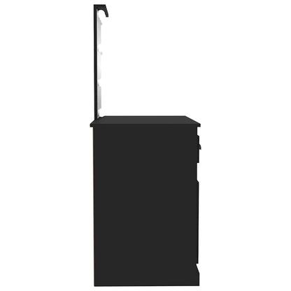 vidaXL Dressing Table with LED Black 90x50x132,5 cm Engineered Wood