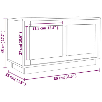 vidaXL TV Cabinet White 80x35x45 cm Engineered Wood
