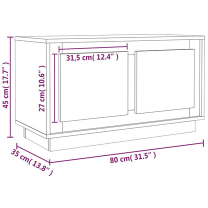 vidaXL TV Cabinet Smoked Oak 80x35x45 cm Engineered Wood