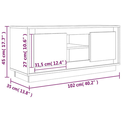 vidaXL TV Cabinet White 102x35x45 cm Engineered Wood