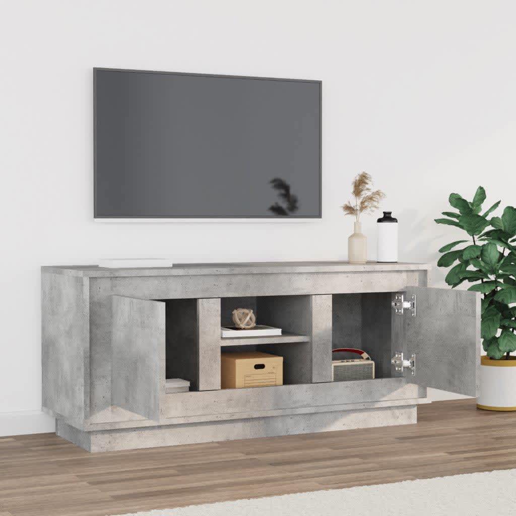 vidaXL TV Cabinet Concrete Grey 102x35x45 cm Engineered Wood