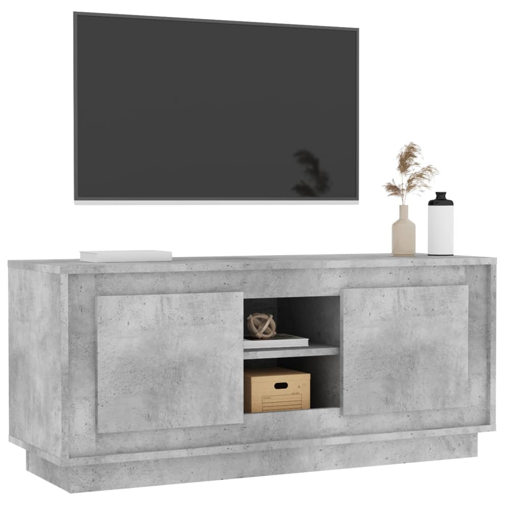 vidaXL TV Cabinet Concrete Grey 102x35x45 cm Engineered Wood