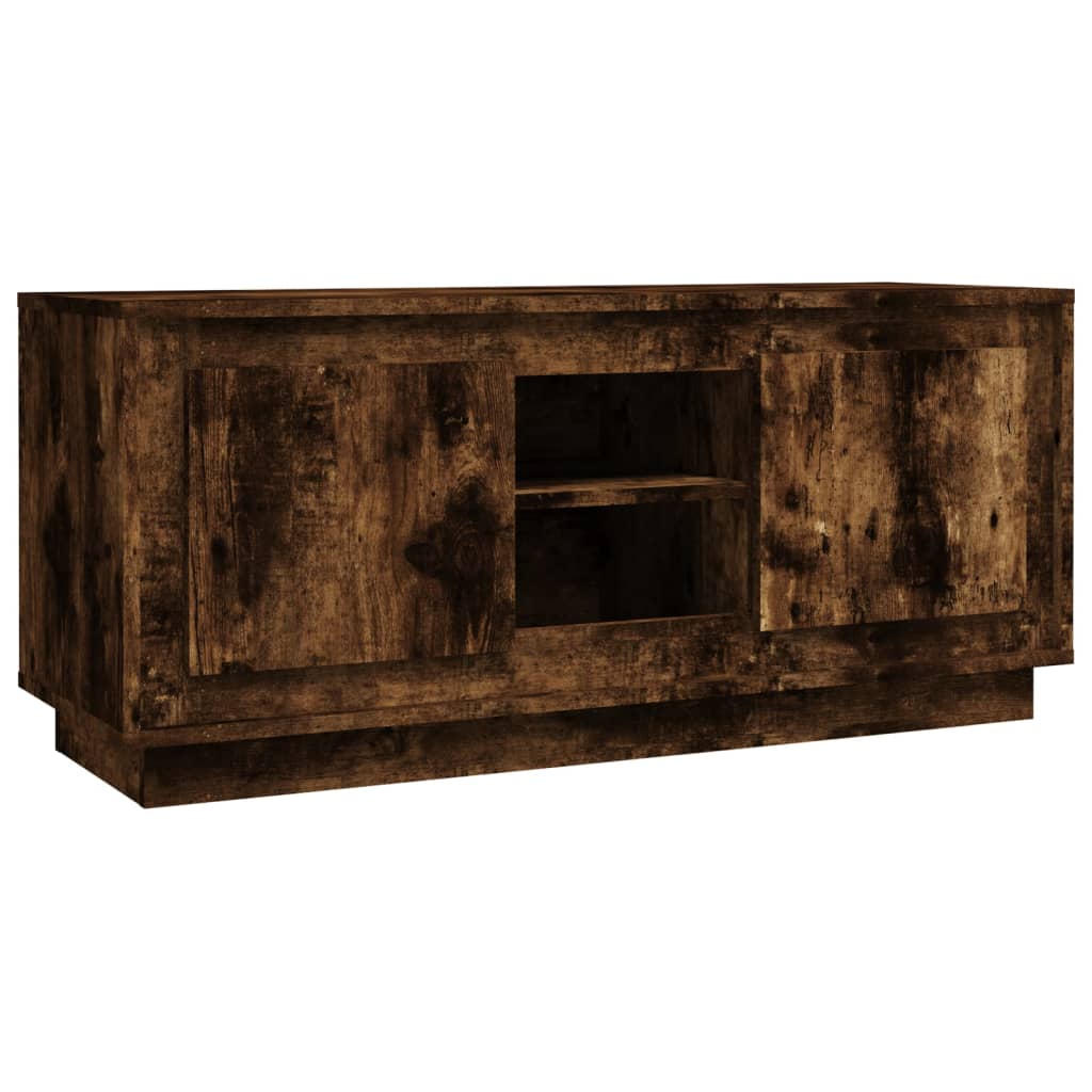 vidaXL TV Cabinet Smoked Oak 102x35x45 cm Engineered Wood