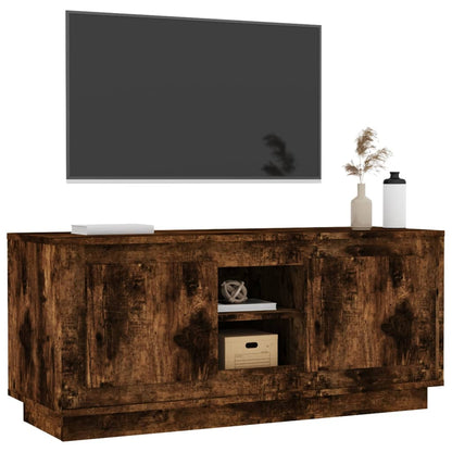 vidaXL TV Cabinet Smoked Oak 102x35x45 cm Engineered Wood